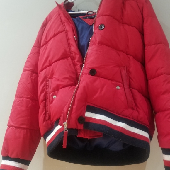 Red tommy Hilfiger puffer jacket - Picture 1 of 4
